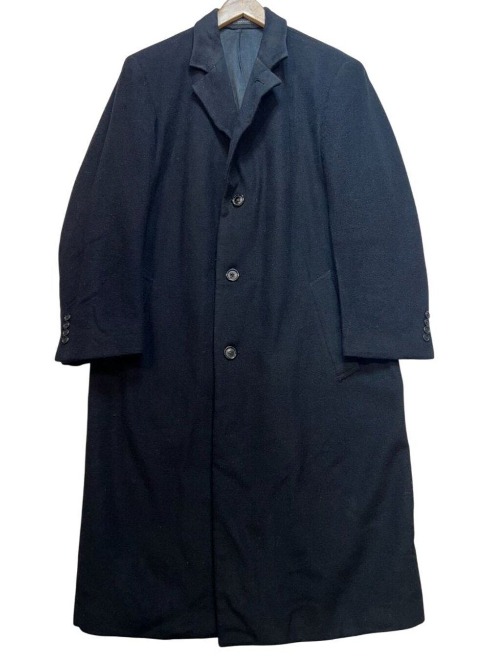 Stafford Men's Wool 3 Button Single Breasted Overcoat Long Sleeve 38R Black